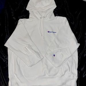White  Unisex Champion Hoodie / Size:XL